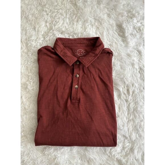 Even Tide Men’s Sz. M Burnt Orange/ Red Knit Polo. Excellent Condition - Picture 9 of 11